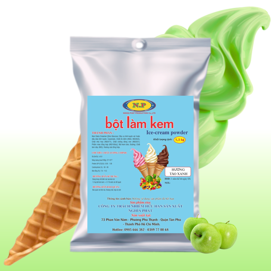 Bột làm kem Táo xanh