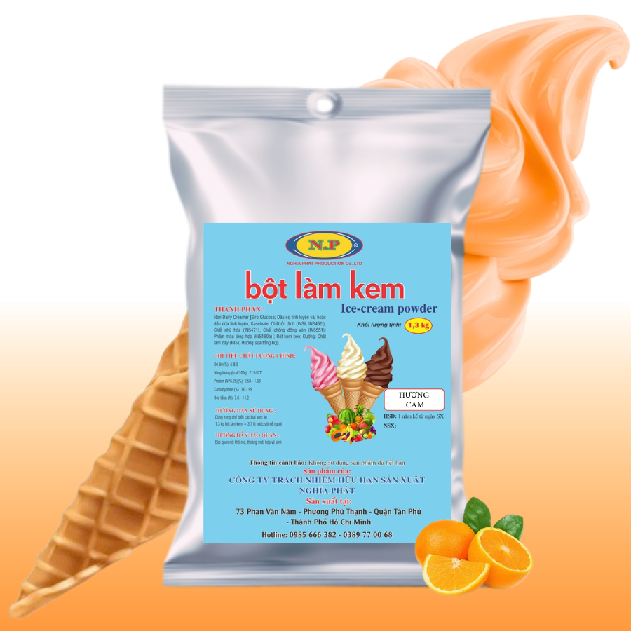 Bột làm kem cam
